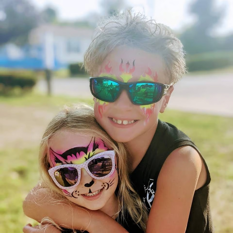 Face painting at a Hamilton event